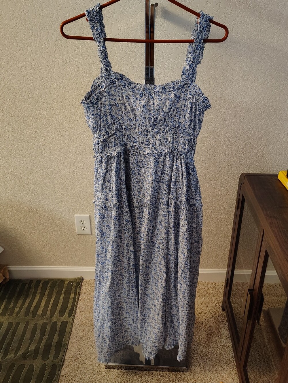 Doen X gap Blue Floral Maxi Dress Size Medium - Picture 3 of 6